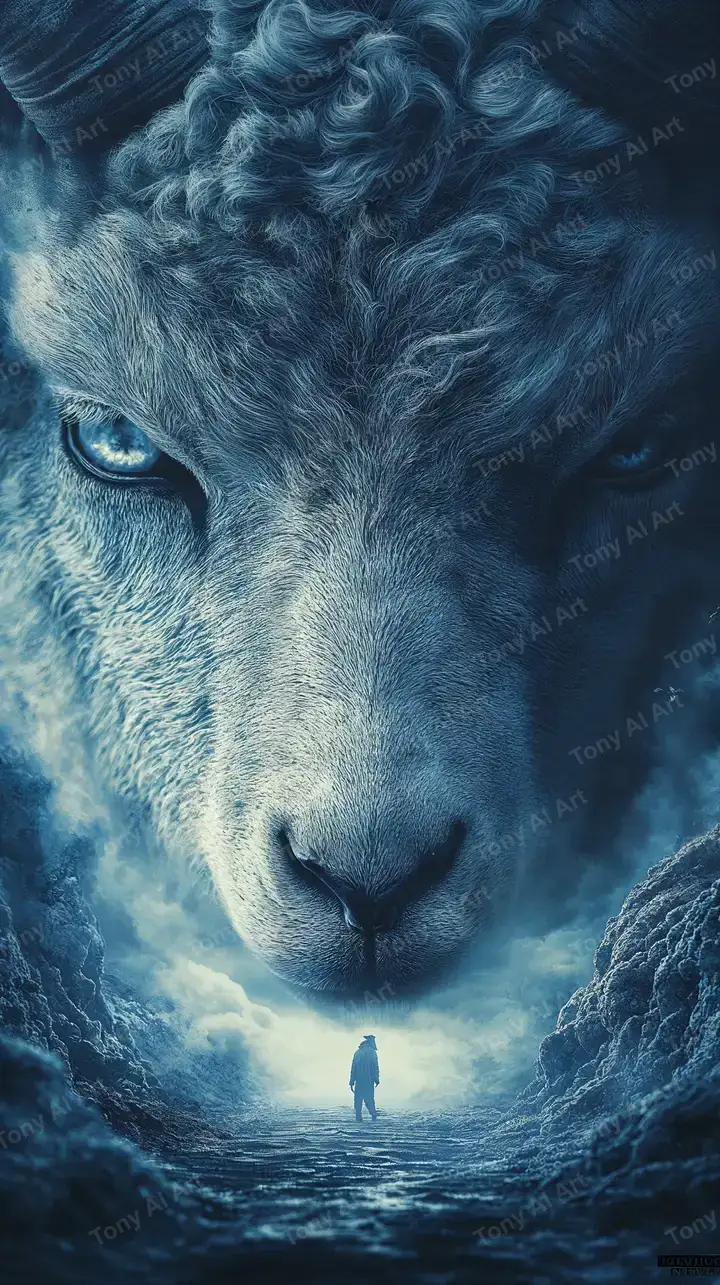 Dê Huyền Thoại Hang Động - Hình Nền AI Art 4K