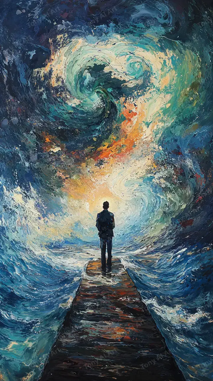 Người Đơn Độc Trước Vũ Trụ - Hình Nền AI Art 4K