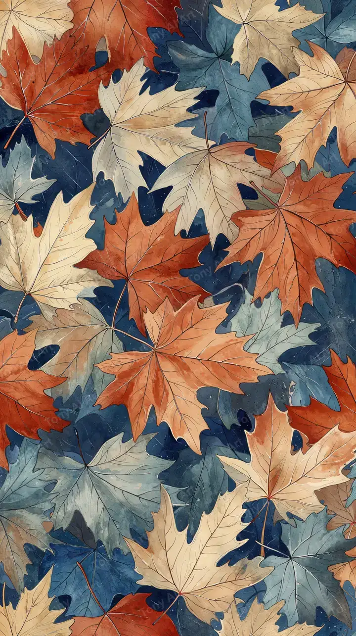 Lá Phong Mùa Thu - Hình Nền Vintage AI Art 4K