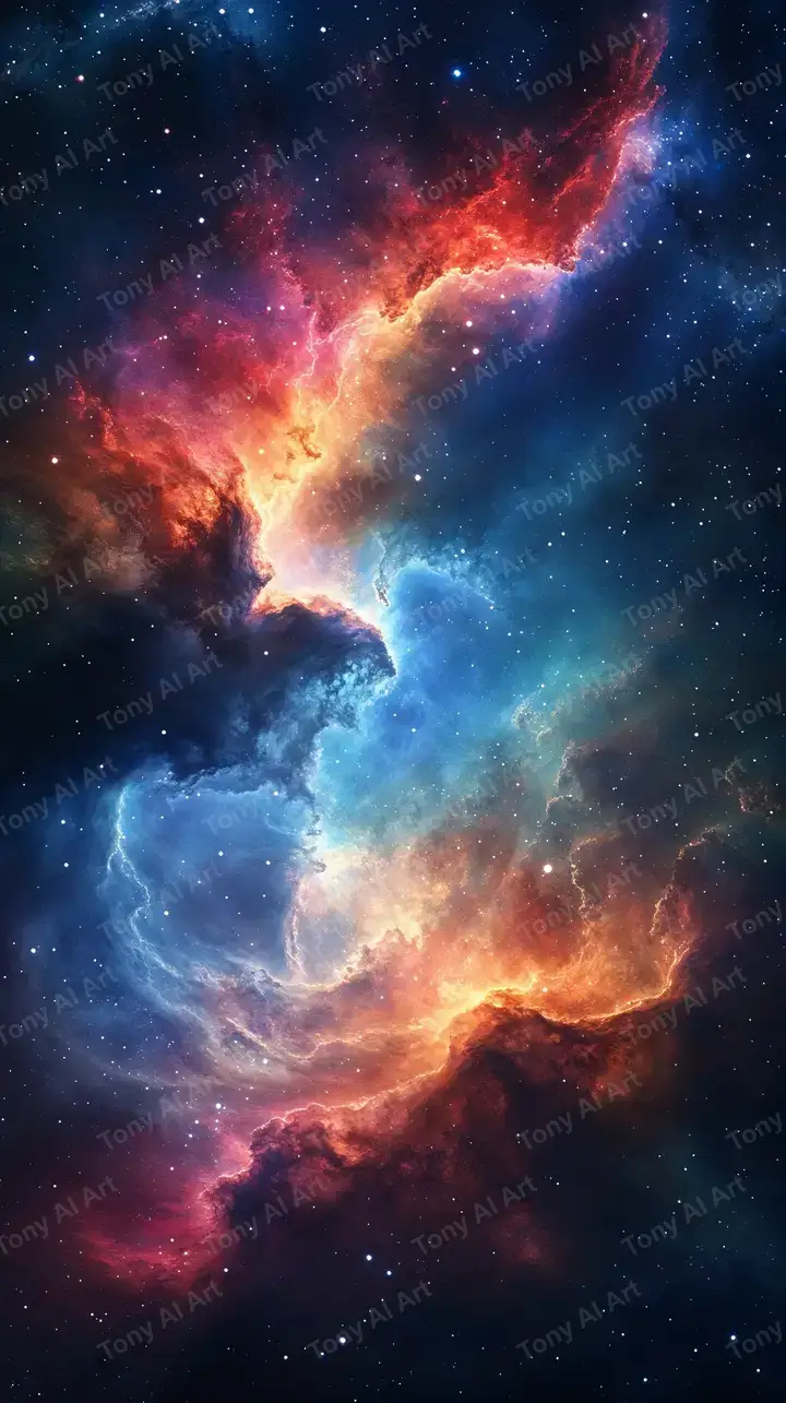 Nebula Năng Lượng Cosmic - Hình Nền AI Art 4K