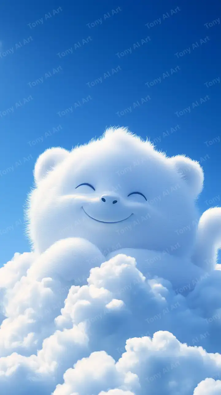 Gấu Mây Dễ Thương - Hình Nền AI Art 4K