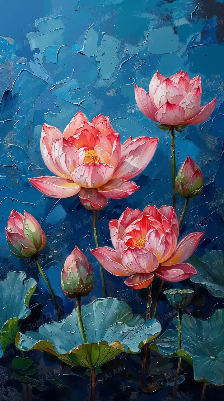 Hoa Sen Hồng - Hình Nền AI Art Thiên Nhiên 4K