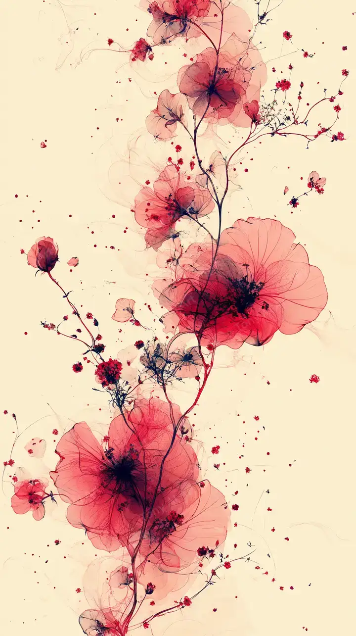 Hoa Nước Mực - Hình Nền AI Art Watercolor 4K