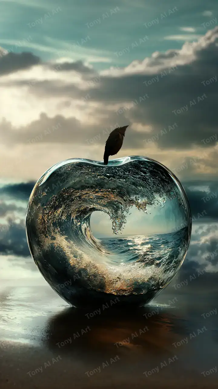 Quả Táo Biển Siêu Thực - Hình Nền AI Art 4K