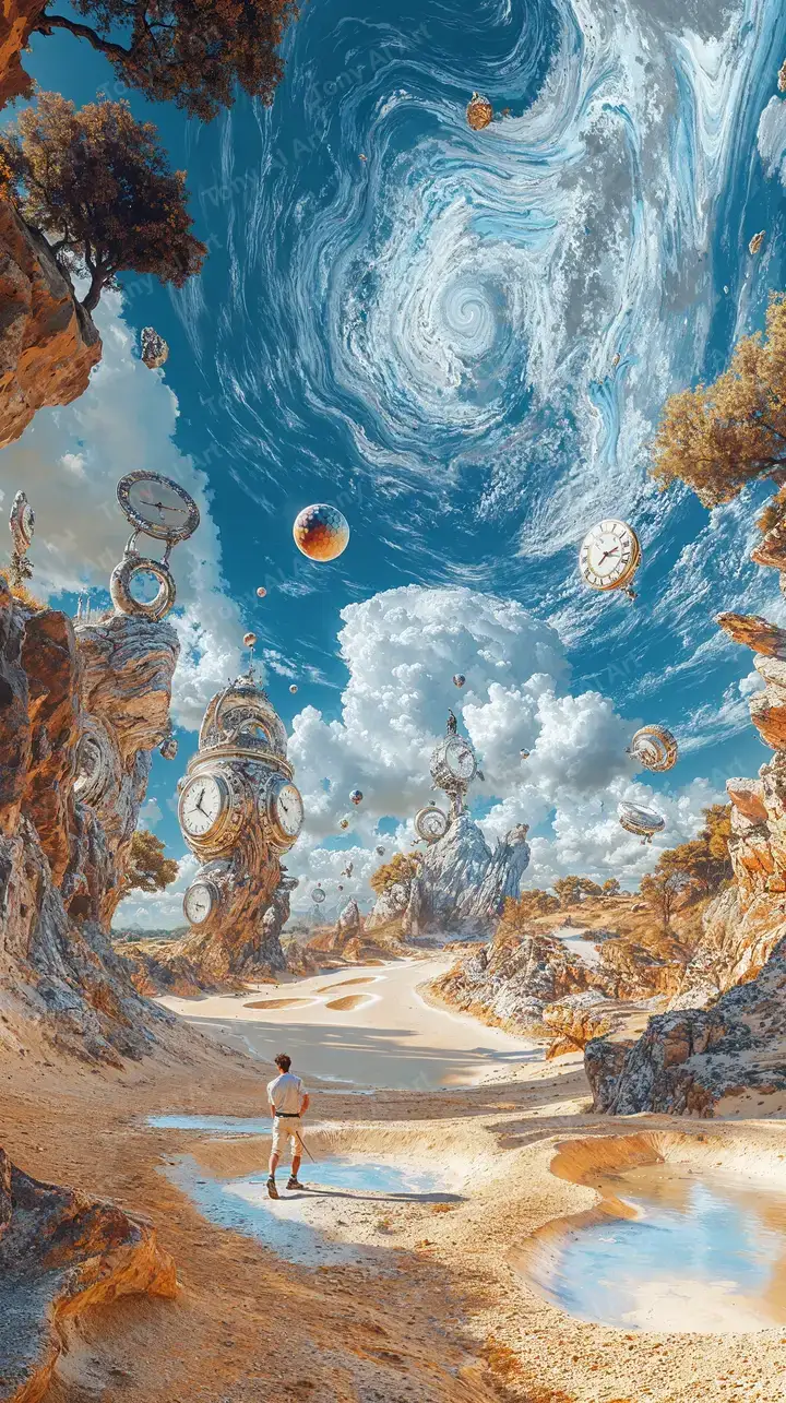 Xoáy Vũ Trụ Siêu Thực - Hình Nền AI Art Sci-Fi 4K